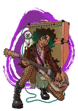 image rockeuse à la guitareaffiche