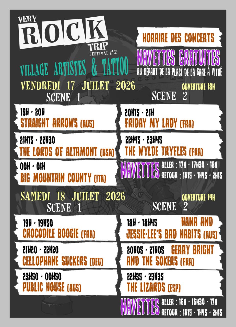 flyer horaire des concerts